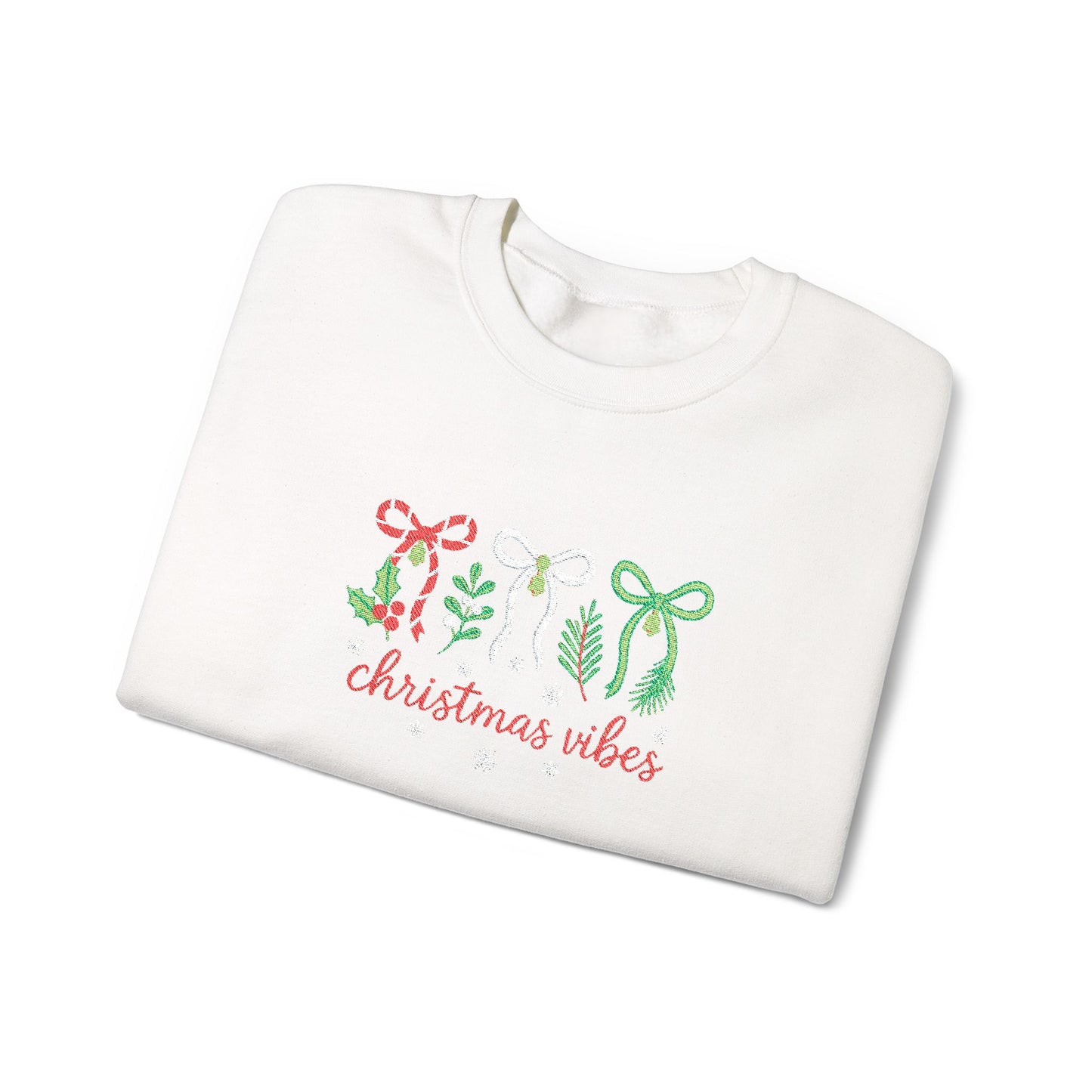 Embroidered Christmas Vibes Sweatshirt