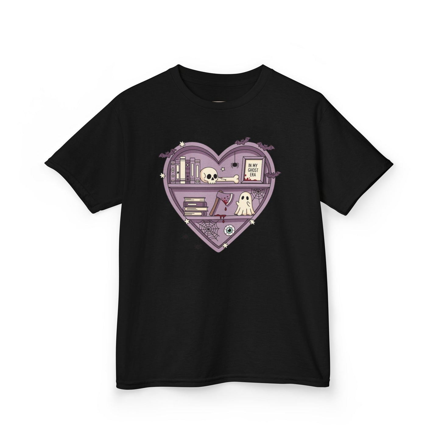 Ghost Heart Kids Tee, Cute Kids T-Shirt, School Spirit Shirt, Birthday Gift for Kids, Cute Graphic Tee