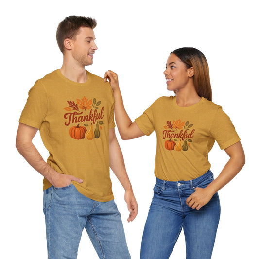 Fall Harvest Thankful Tee, Autumn Shirt, Thanksgiving Gift, Cozy Casual Wear, Unisex Fall Tee, Seasonal Apparel