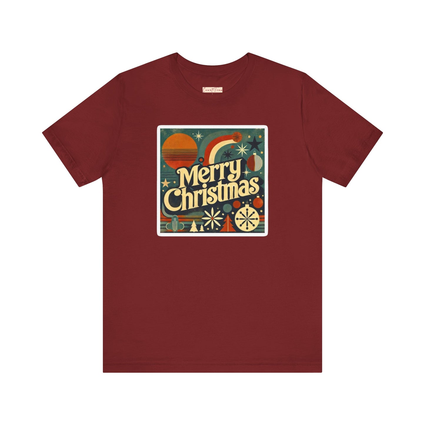 Vintage Retro Merry Christmas Unisex Short Sleeve Tee, Holiday Gift, Festive Shirt, Christmas Apparel, Casual Wear