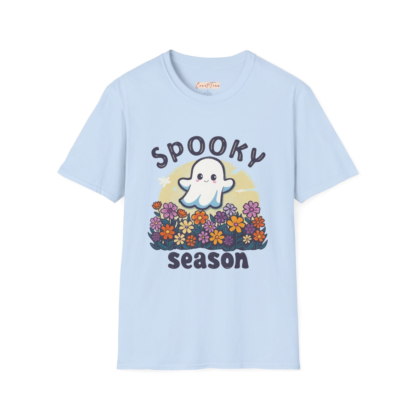 Spooky Season T-Shirt, Halloween Tee, Ghost Graphic Shirt, Fall Apparel, Cute Casual Top