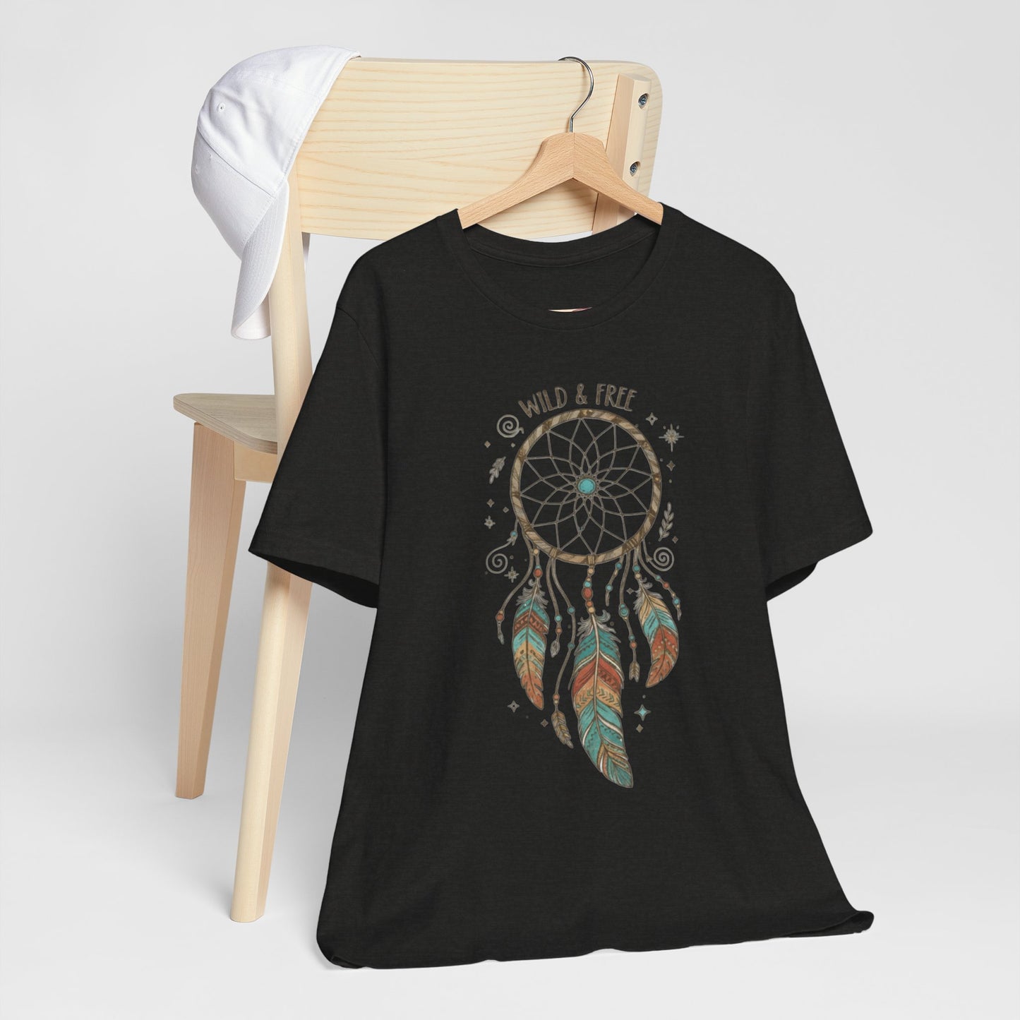 Dreamcatcher Graphic Tee, Wild & Free Shirt, Boho Style Top, Gift for Nature Lovers, Casual Everyday Wear