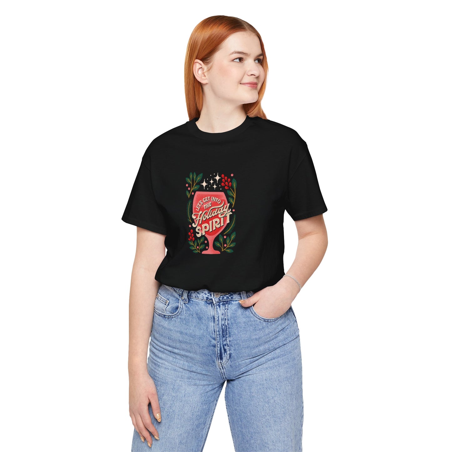 Holiday Spirit Short Sleeve Tee - Unisex Jersey T-Shirt, Festive Casual Wear, Christmas Gift, Family Gatherings, Seasonal Apparel