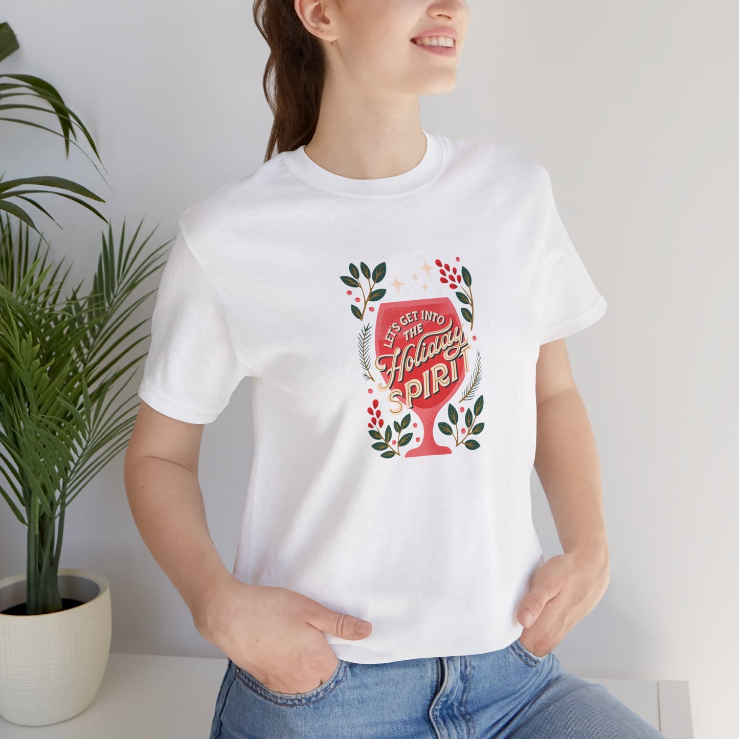 Holiday Spirit Short Sleeve Tee - Unisex Jersey T-Shirt, Festive Casual Wear, Christmas Gift, Family Gatherings, Seasonal Apparel