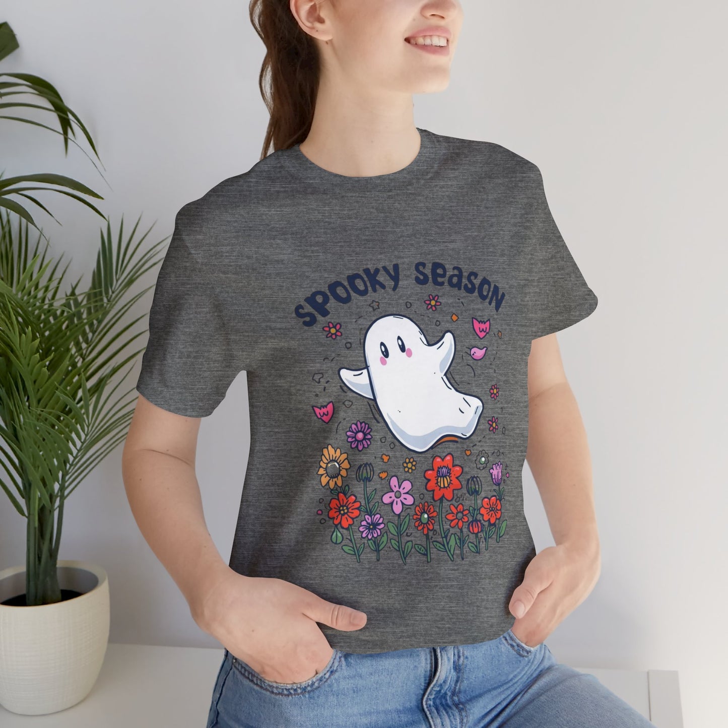 Spooky Season Ghost Tee, Spooky Season Unisex T-Shirt, Cute Halloween Outfit, Fall Vibes Shirt, Ghost Lover Gift