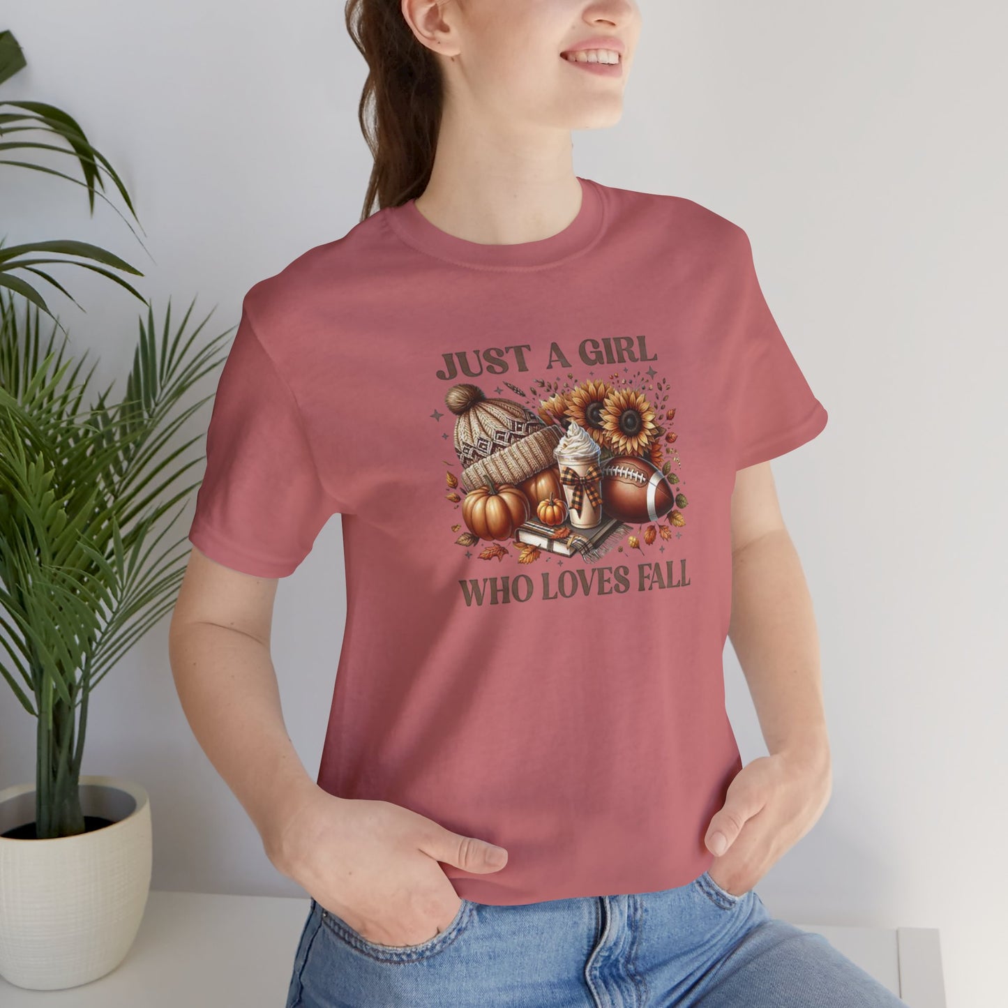 Fall Lover Tee, Just a Girl Who Loves Fall Shirt, Autumn Graphic Tee, Seasonal Sweatshirt, Cozy Fall Apparel, Thanksgiving Gift