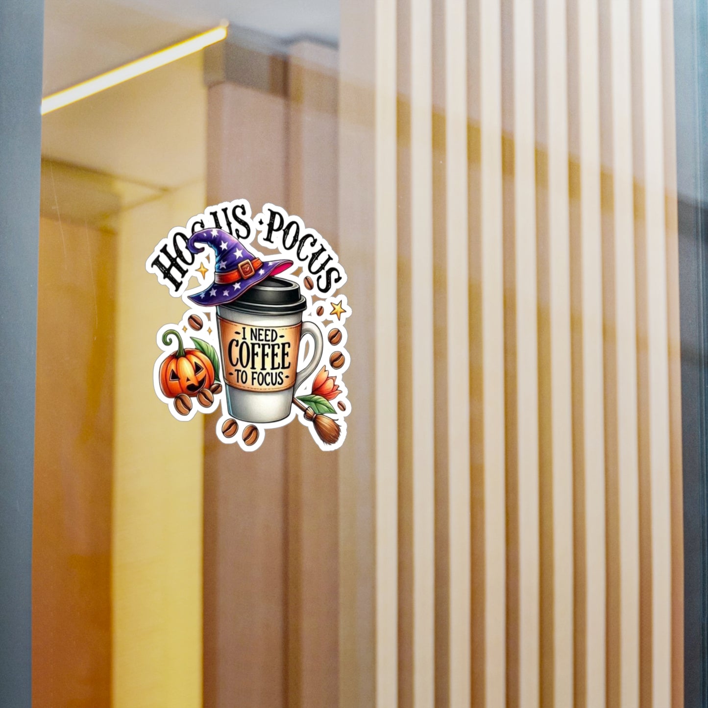 Halloween Coffee Kiss-Cut Vinyl Decals | Hocus Pocus Stickers