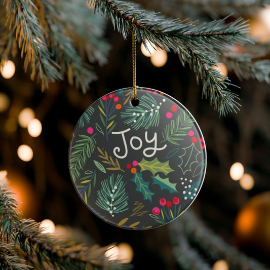 Joyful Holiday Ceramic Ornament