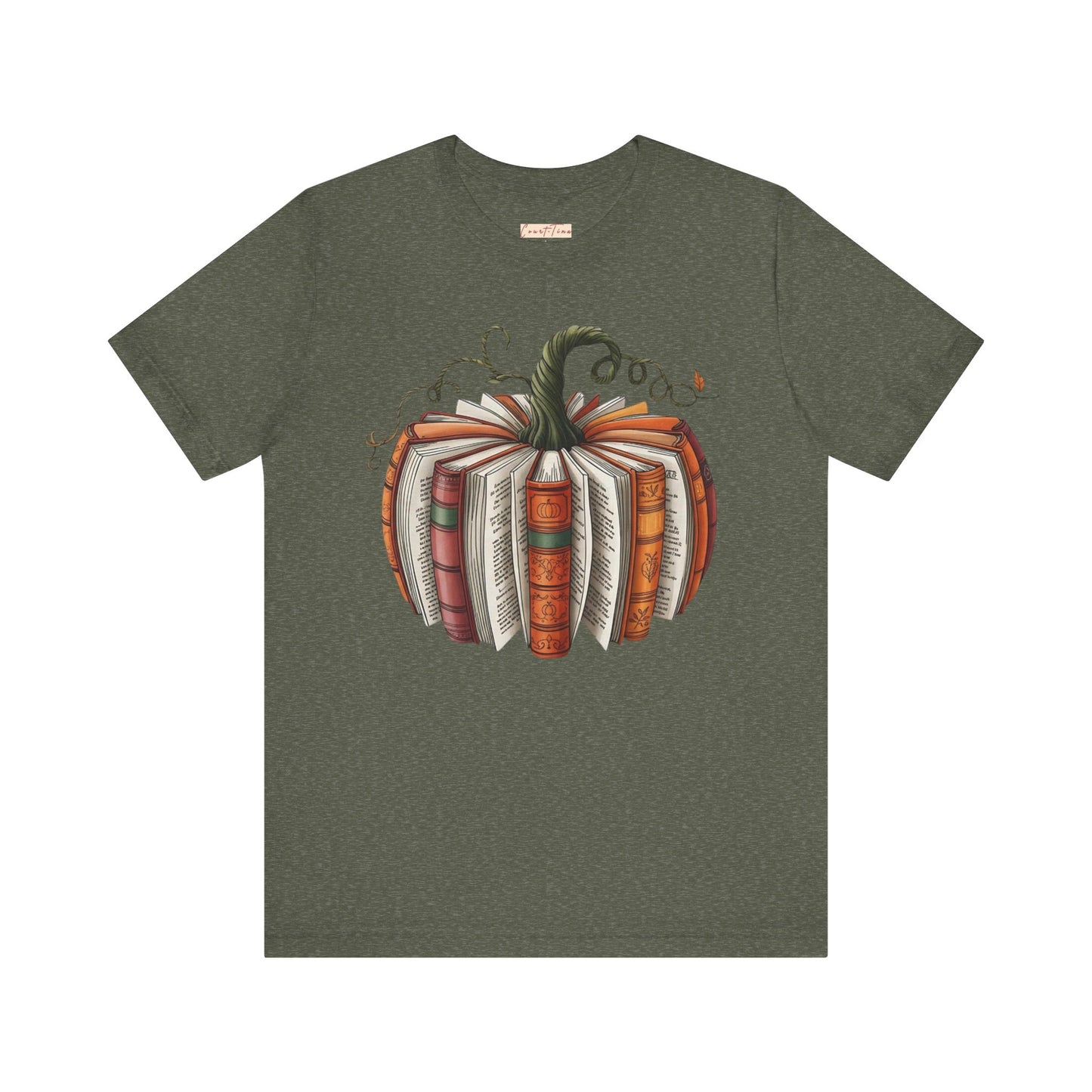 Fall Pumpkin Books Unisex Tee - Cozy Autumn T-Shirt for Book Lovers
