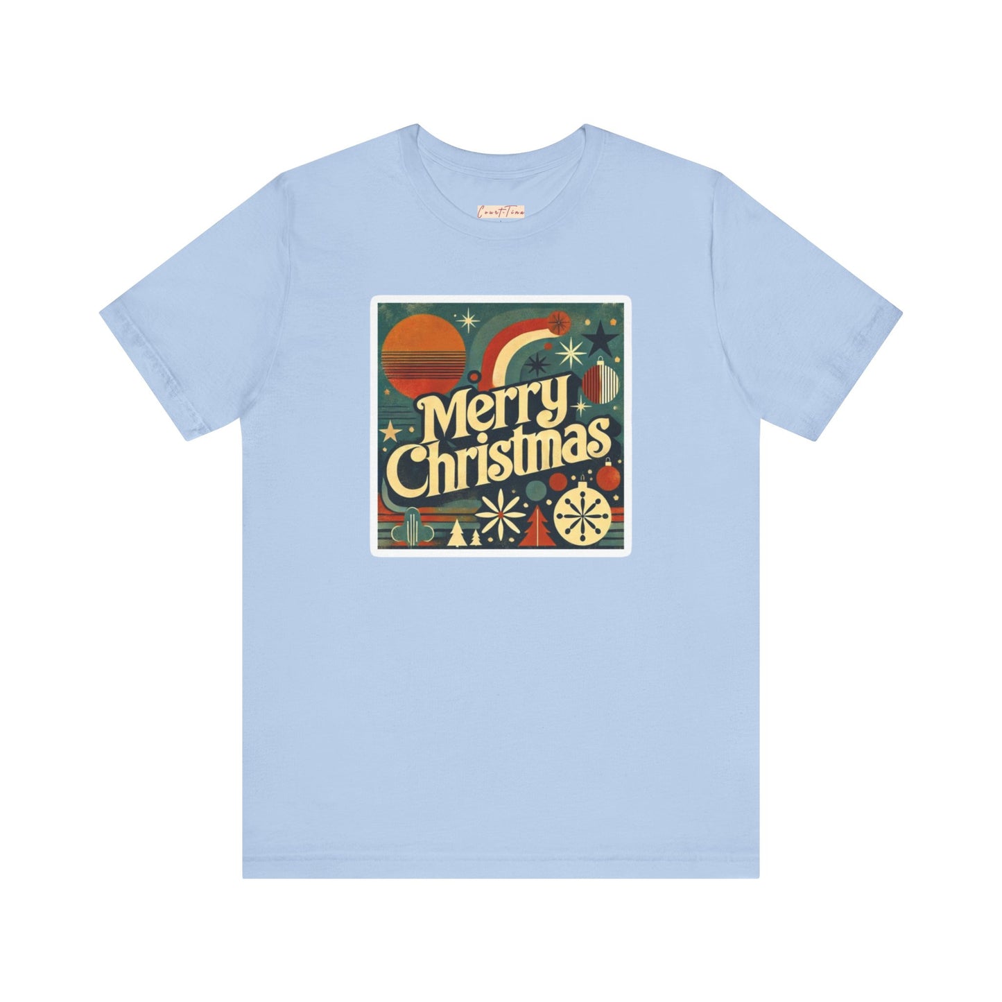 Vintage Retro Merry Christmas Unisex Short Sleeve Tee, Holiday Gift, Festive Shirt, Christmas Apparel, Casual Wear