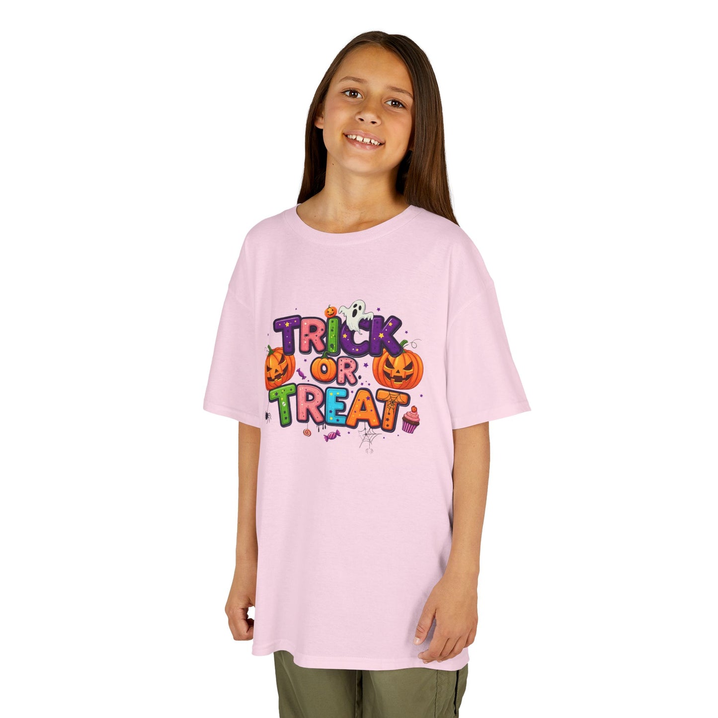 Kids Halloween Tee - Trick or Treat T-Shirt, Perfect for Halloween Parties, Costume, Pumpkin Designs, Fun Kids Apparel
