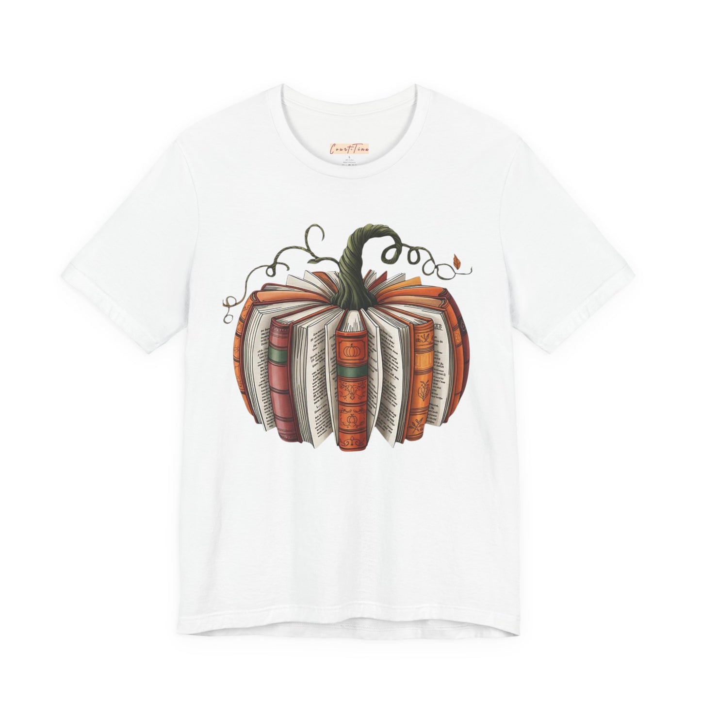 Fall Pumpkin Books Unisex Tee - Cozy Autumn T-Shirt for Book Lovers