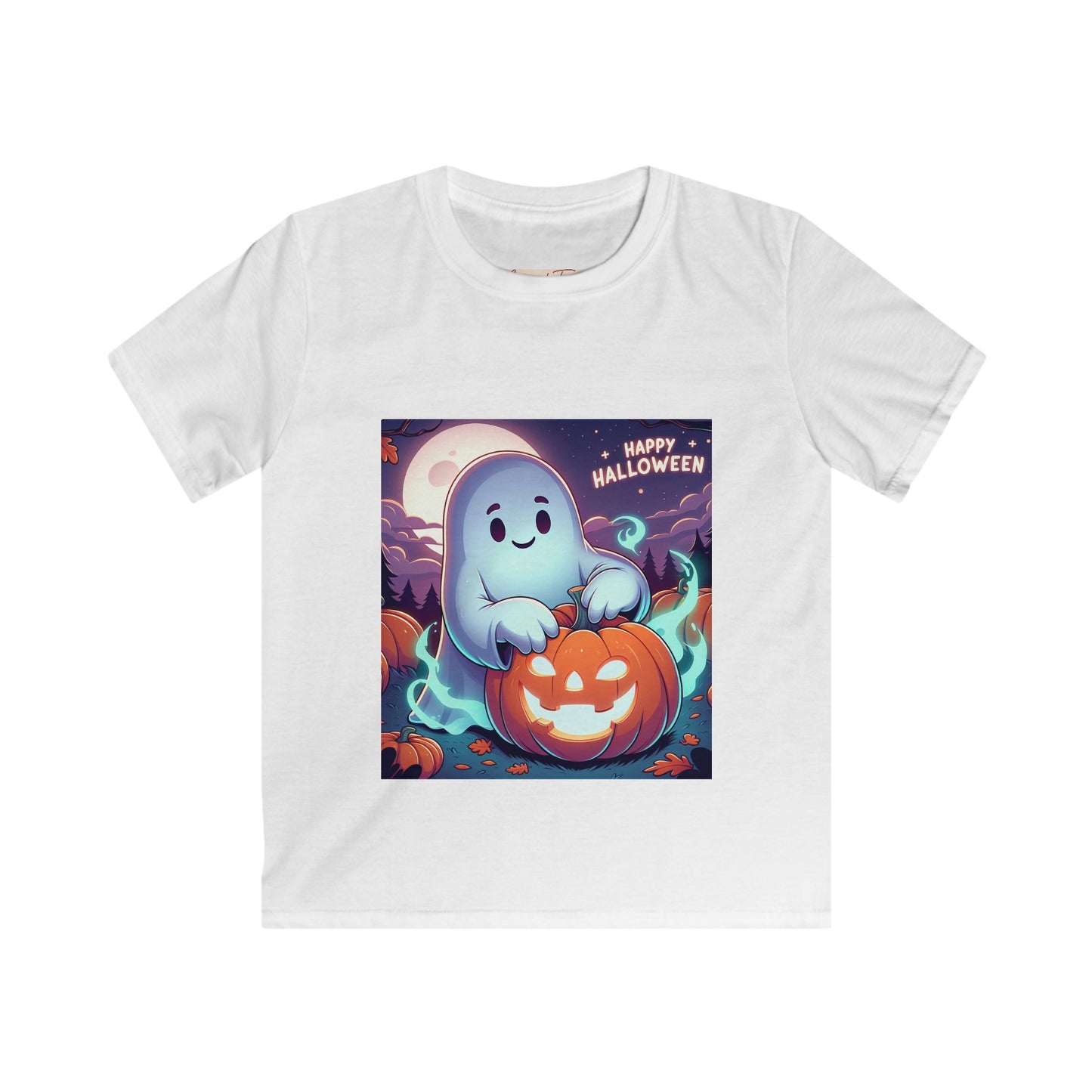 Happy Halloween Kids Tee, Ghost Pumpkin Shirt, Fall Fun Apparel, Trick or Treat Outfit, Spooky Kids Clothing