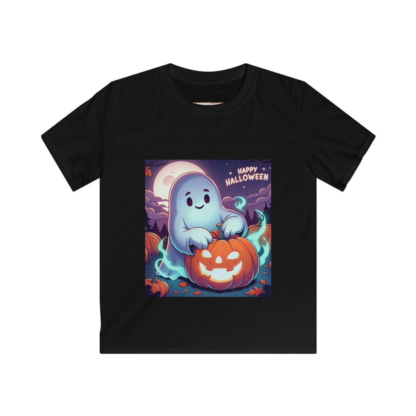 Happy Halloween Kids Tee, Ghost Pumpkin Shirt, Fall Fun Apparel, Trick or Treat Outfit, Spooky Kids Clothing