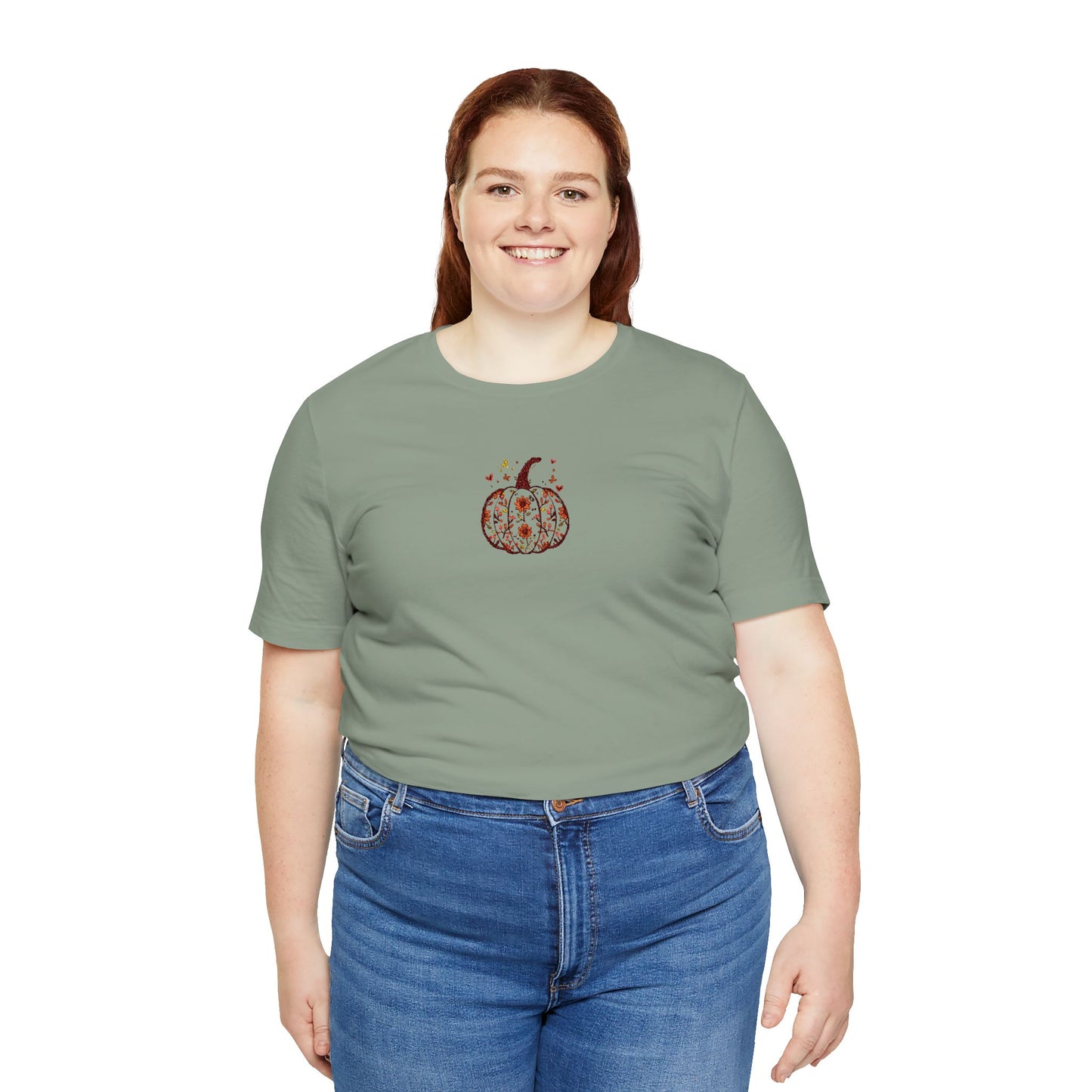 Pumpkin Embroidered Tee