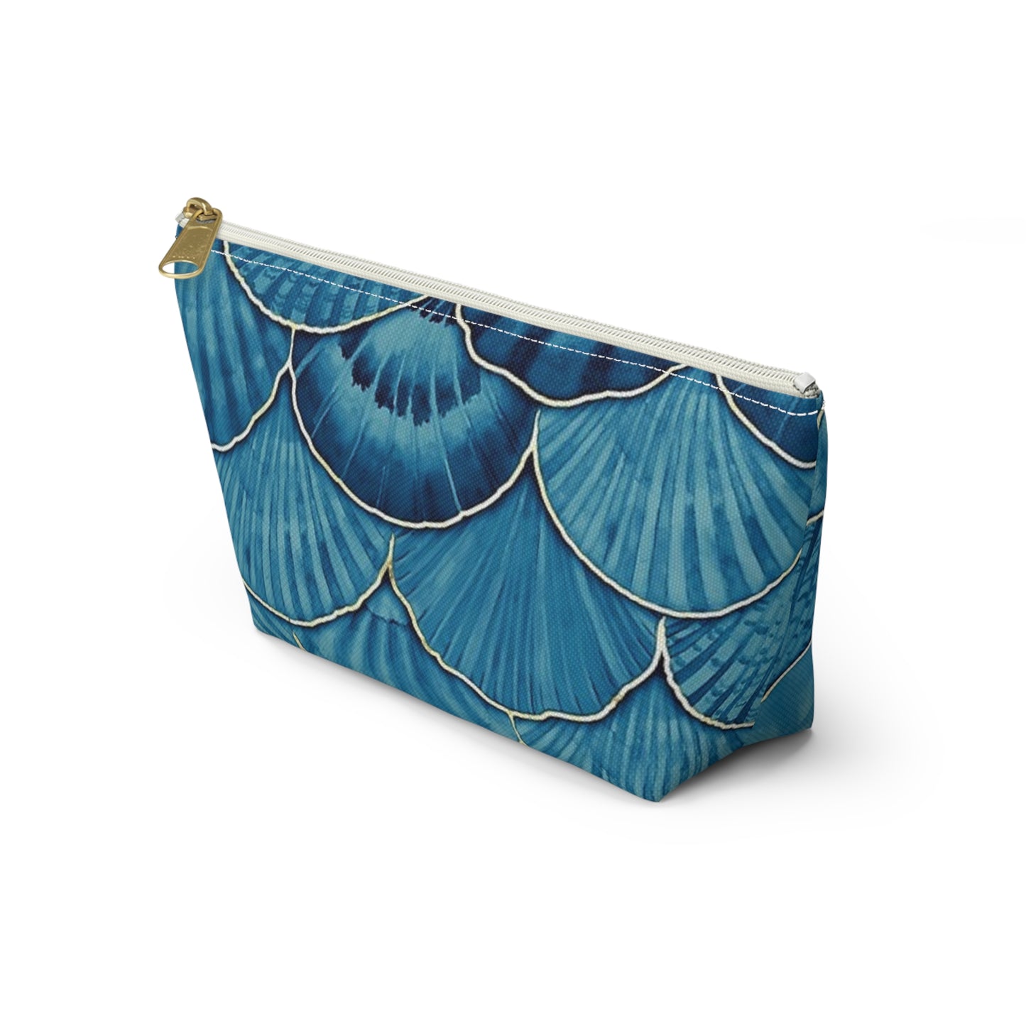 Beachy Mermaid Vibes Accessory Pouch, Makeup Bag, Travel Organizer, Shell Print Clutch, Ocean-Inspired Gift