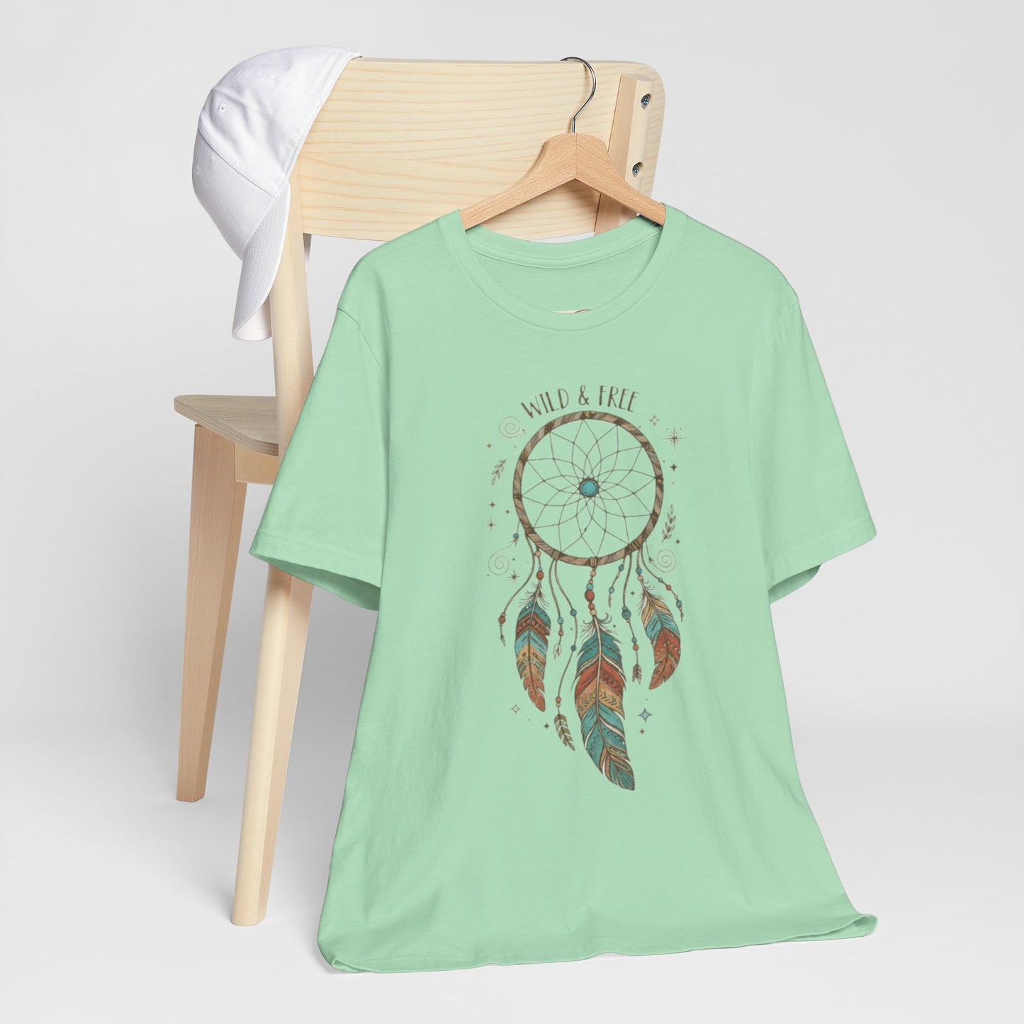 Dreamcatcher Graphic Tee, Wild & Free Shirt, Boho Style Top, Gift for Nature Lovers, Casual Everyday Wear