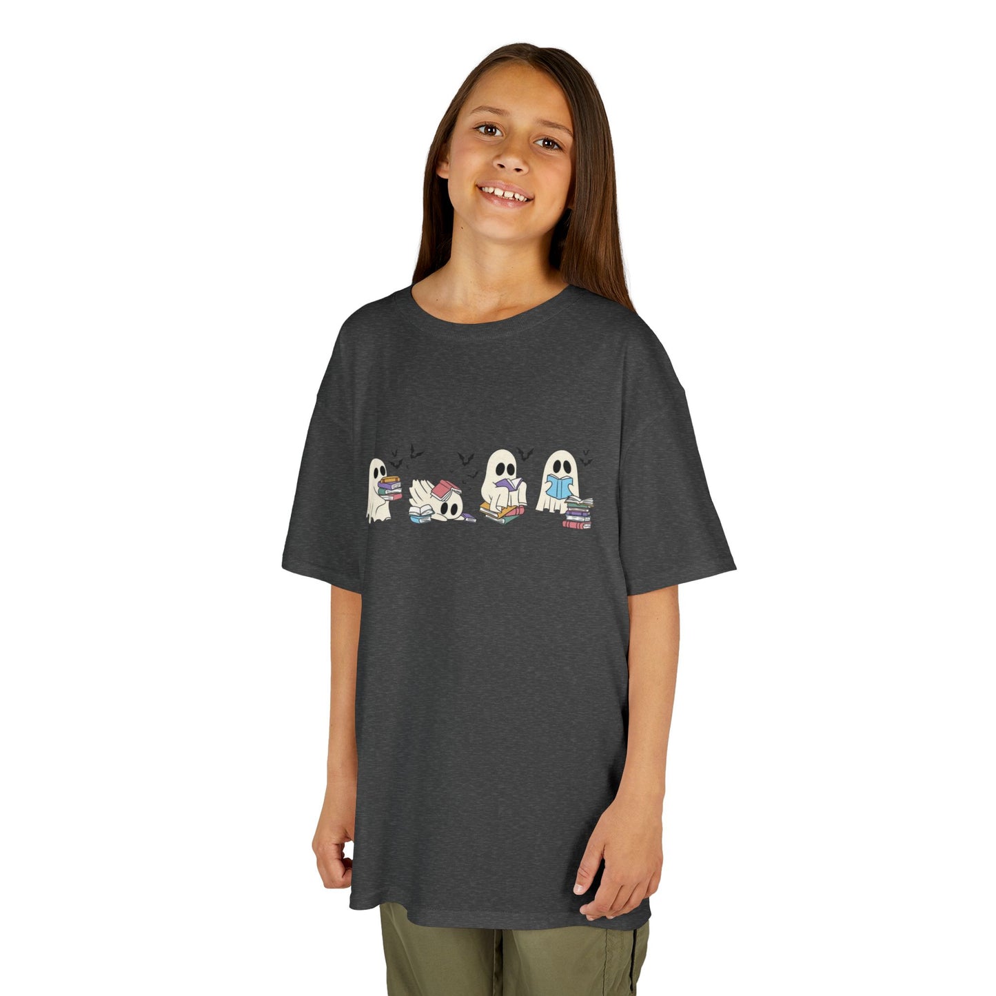Kids Tee - Reading Ghost Fun & Playful Cotton Shirt for Boys & Girls, Kids' Gift, Birthday, Everyday Wear, Cute Animal Design