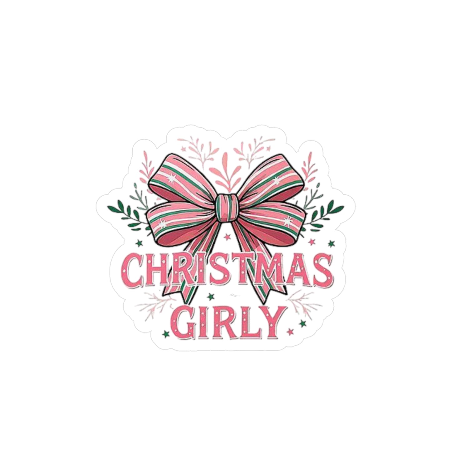 Festive Christmas Vinyl Decals | Cute Holiday Stickers for Gifts, Christmas Girly