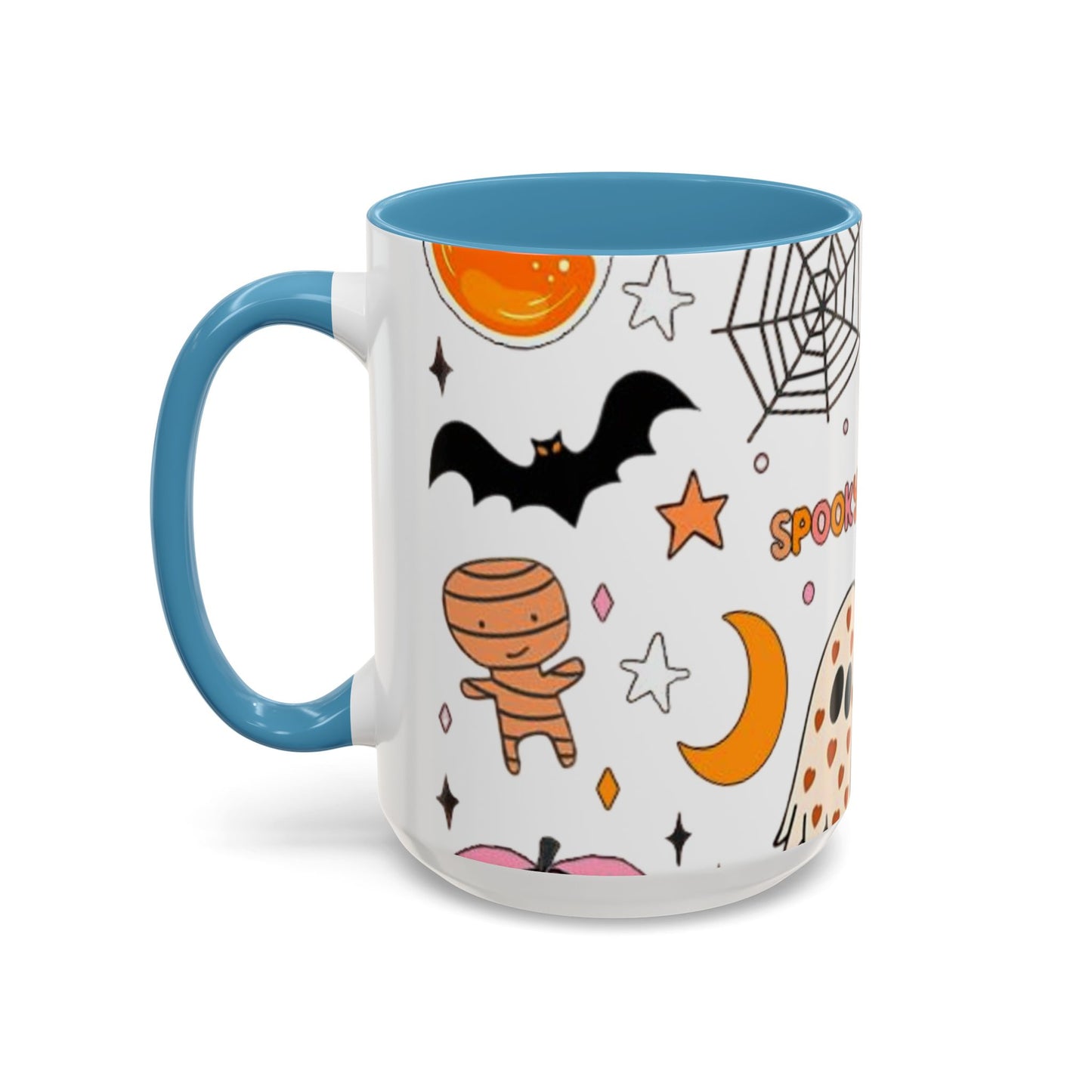 Halloween Accent Coffee Mug - Spooky Cute Designs, Perfect for Fall Décor, Pumpkin, Trick-or-Treat, Autumn Gift, Kids & Adults