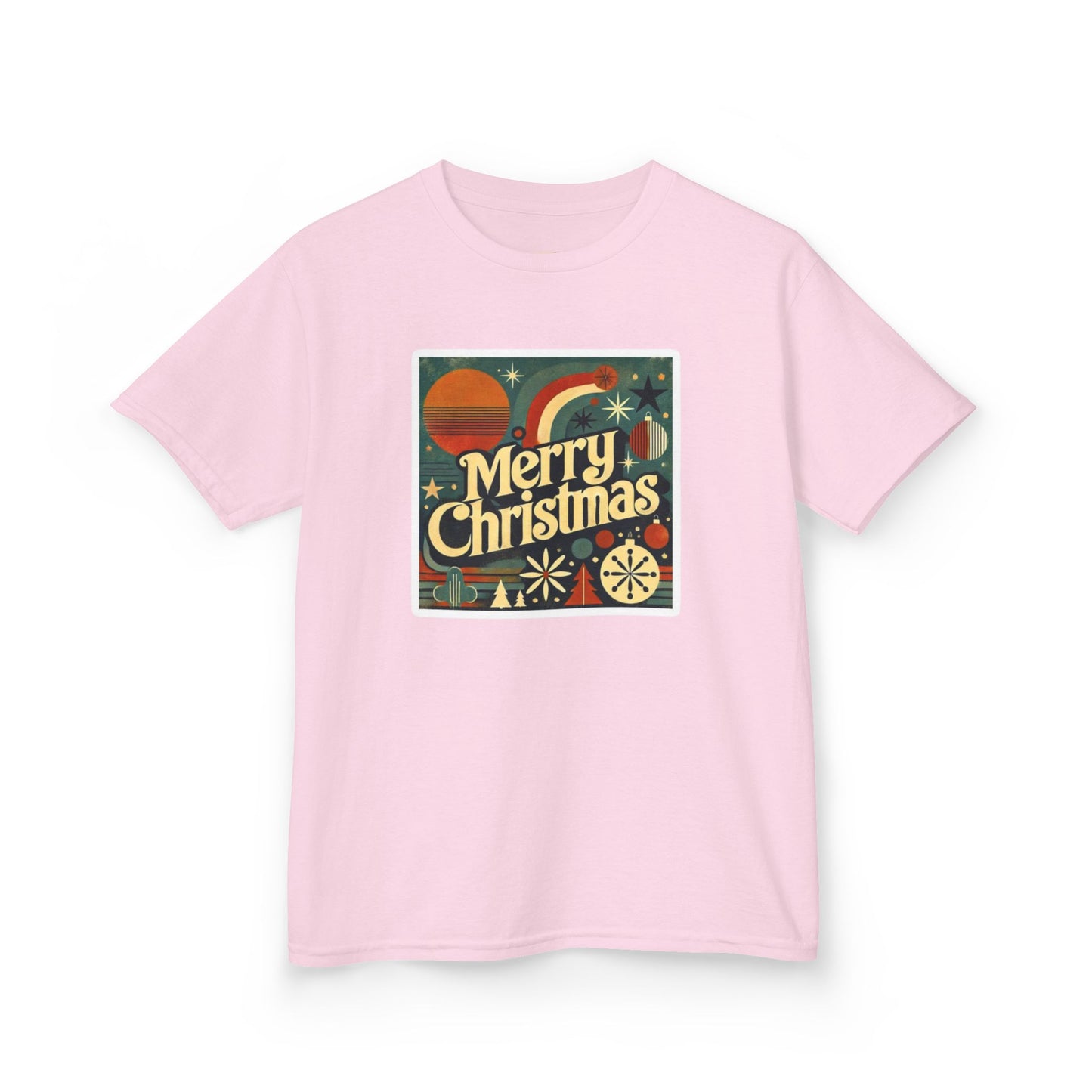 Vintage Retro Merry Christmas Kids Tee, Holiday T-Shirt, Festive Childrens Shirt, Winter Apparel, Gift for Kids, Christmas Party Outfit