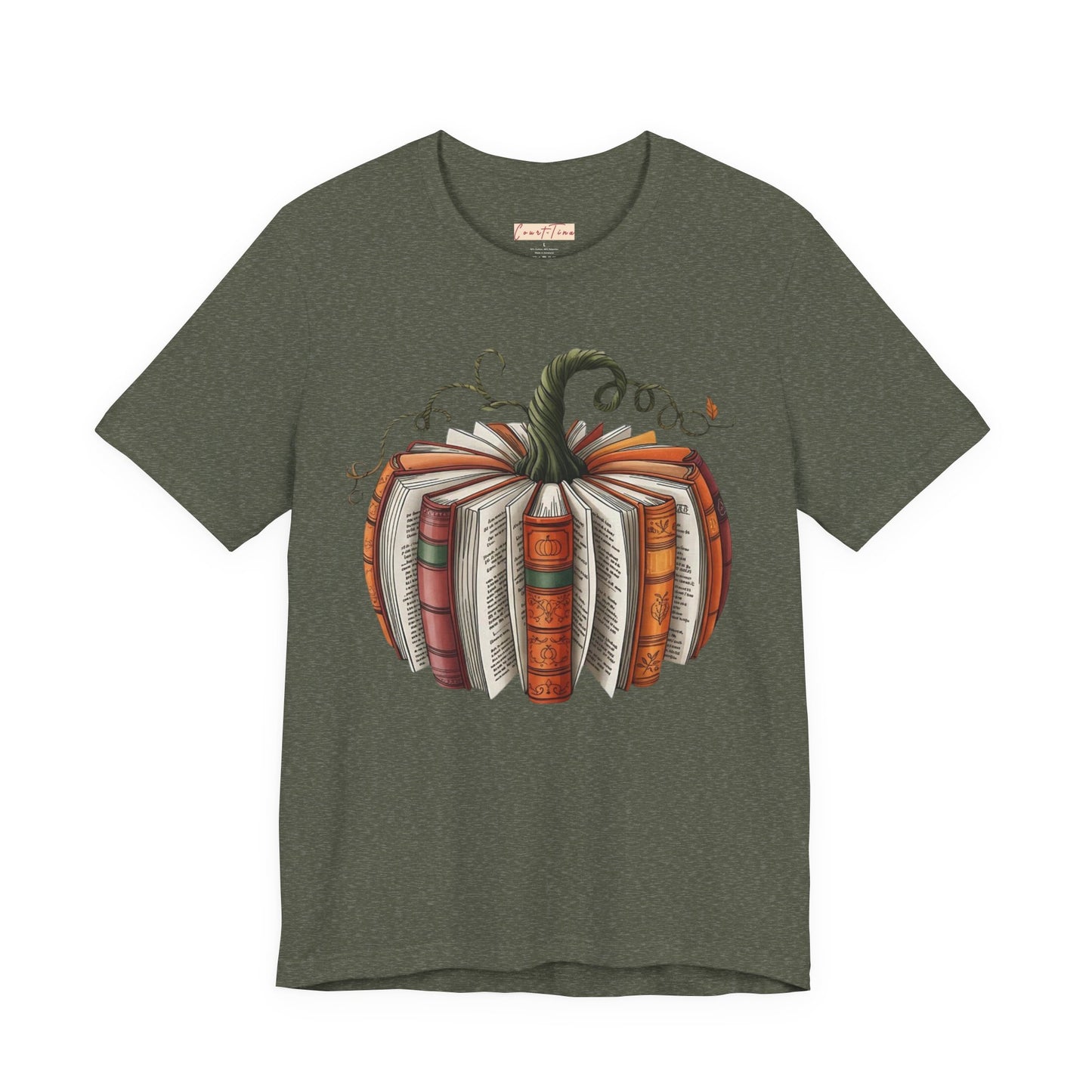 Fall Pumpkin Books Unisex Tee - Cozy Autumn T-Shirt for Book Lovers