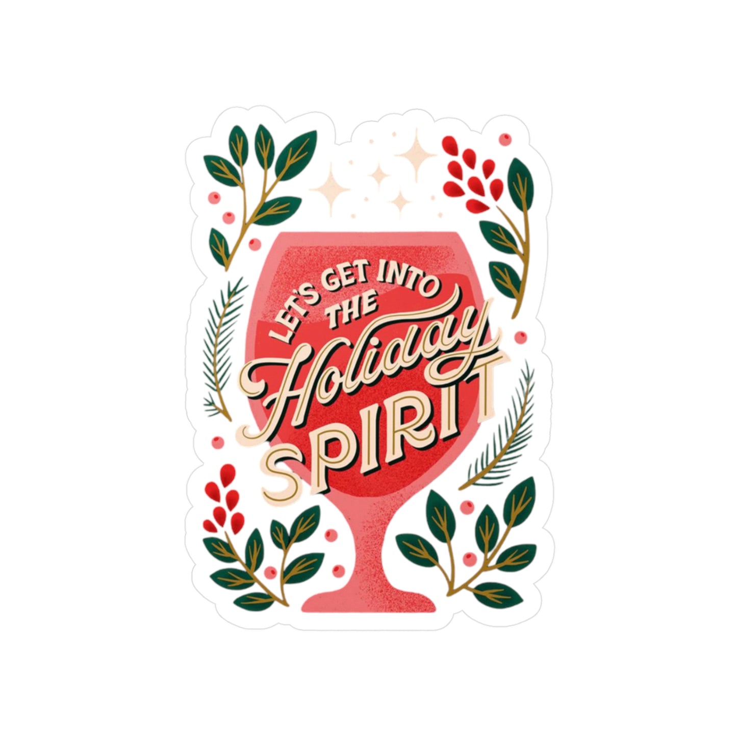 Holiday Spirit Vinyl Decals, Festive Stickers for Home Decor, Christmas Gift Accessories, Seasonal Decor, Party Supplies