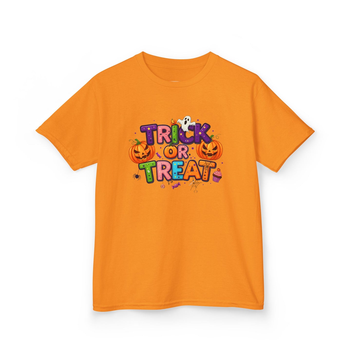 Kids Halloween Tee - Trick or Treat T-Shirt, Perfect for Halloween Parties, Costume, Pumpkin Designs, Fun Kids Apparel