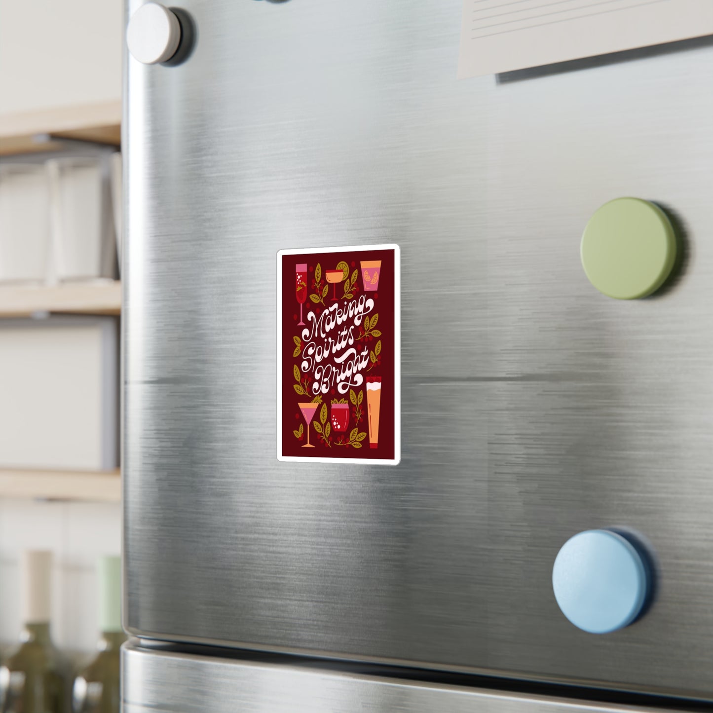 Festive Kiss-Cut Vinyl Decals | Making Spirits Bright Stickers for Party Decor, Holiday Gifts, Bar Decor, Home Decor, and Celebrations