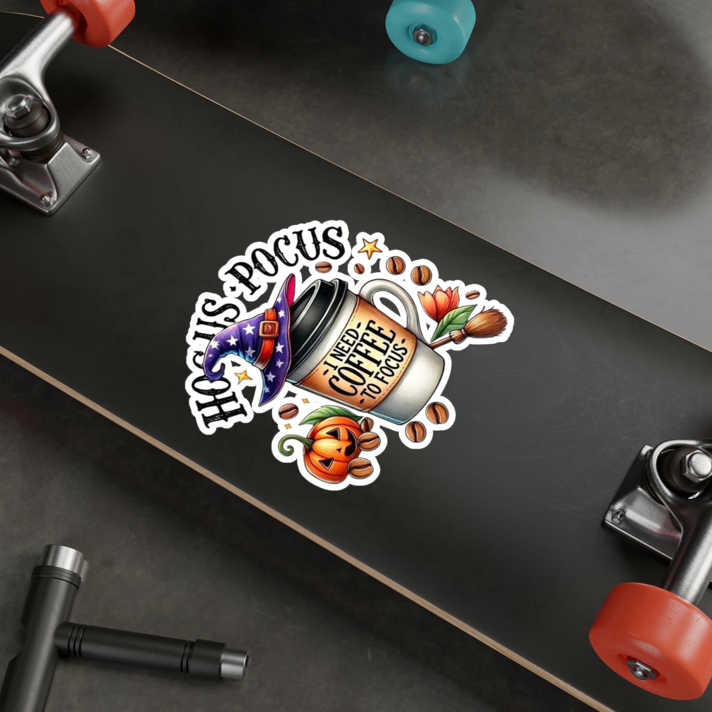 Halloween Coffee Kiss-Cut Vinyl Decals | Hocus Pocus Stickers